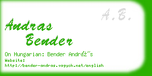 andras bender business card